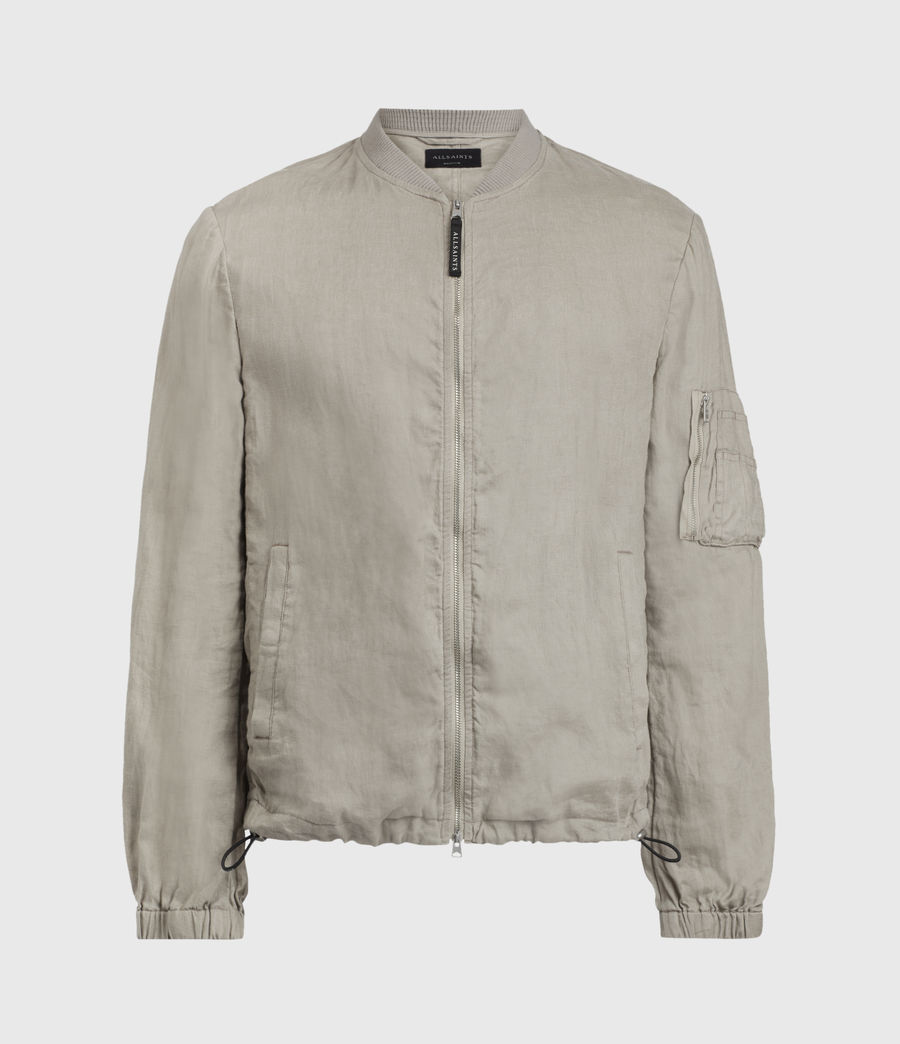 ALLSAINTS UK: Mens Borra Linen Bomber Jacket (black)