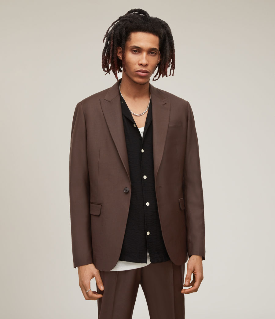 brown wool blazer mens