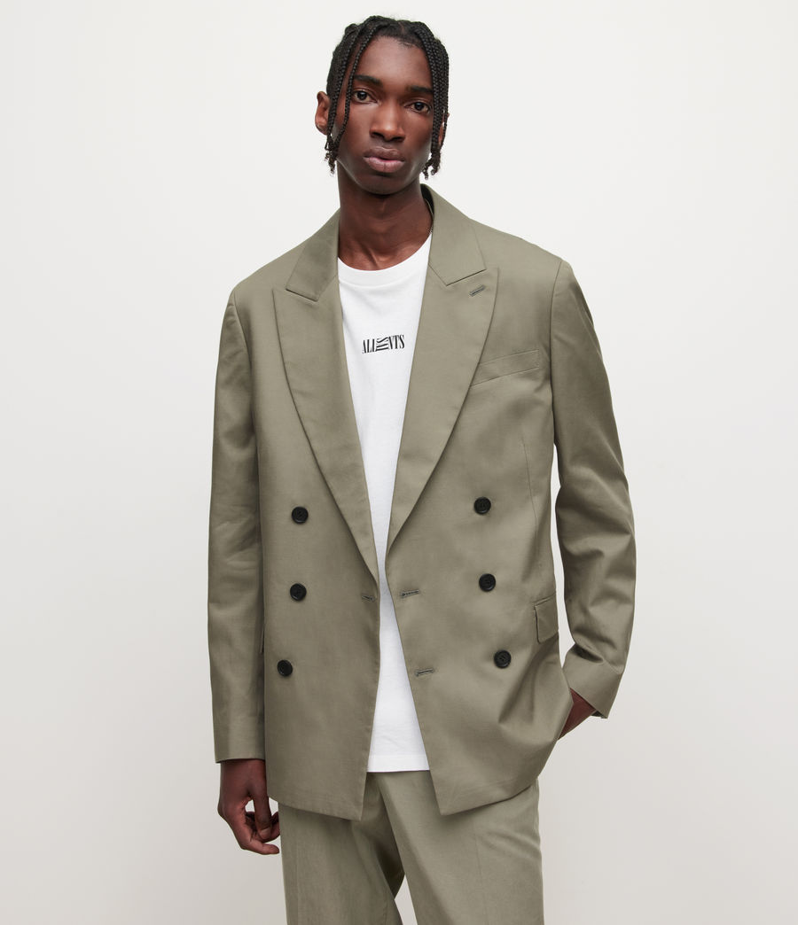 Men's Vista Linen Blend Blazer (sage_green) - Image 1