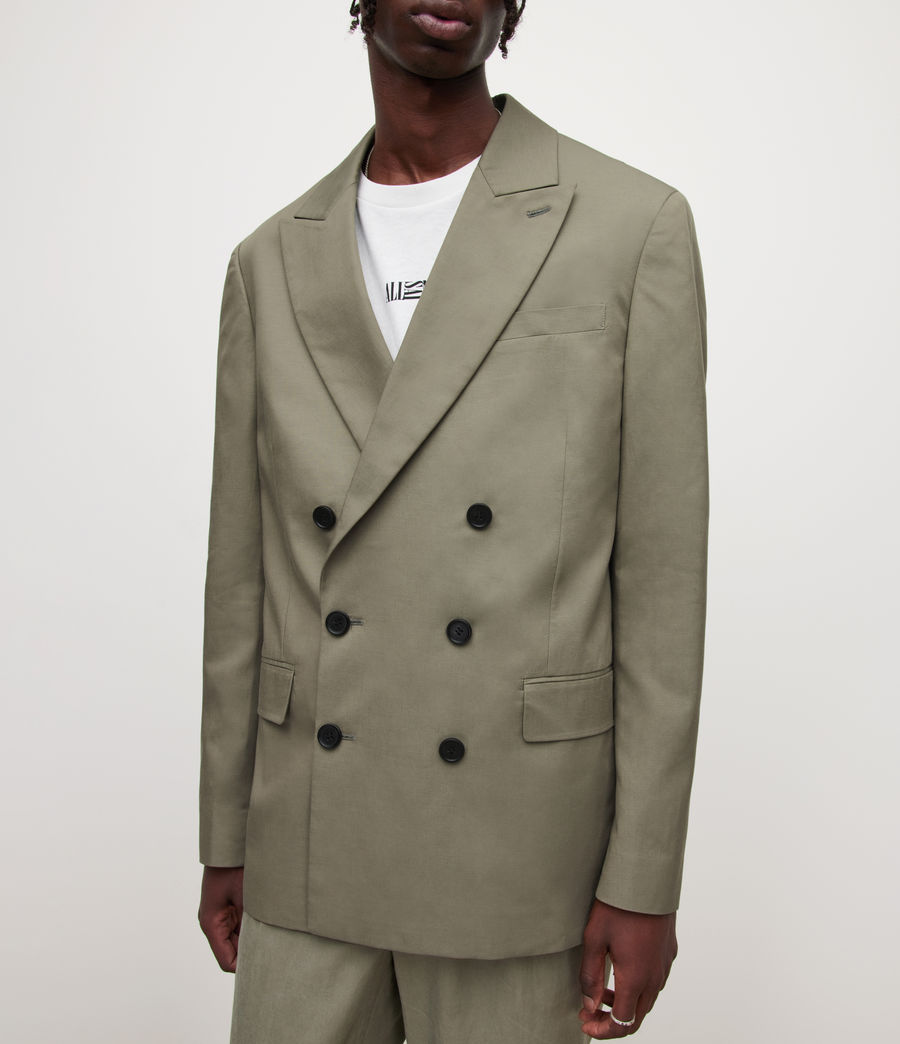 Mens Vista Linen Blend Blazer (sage_green) - Image 6