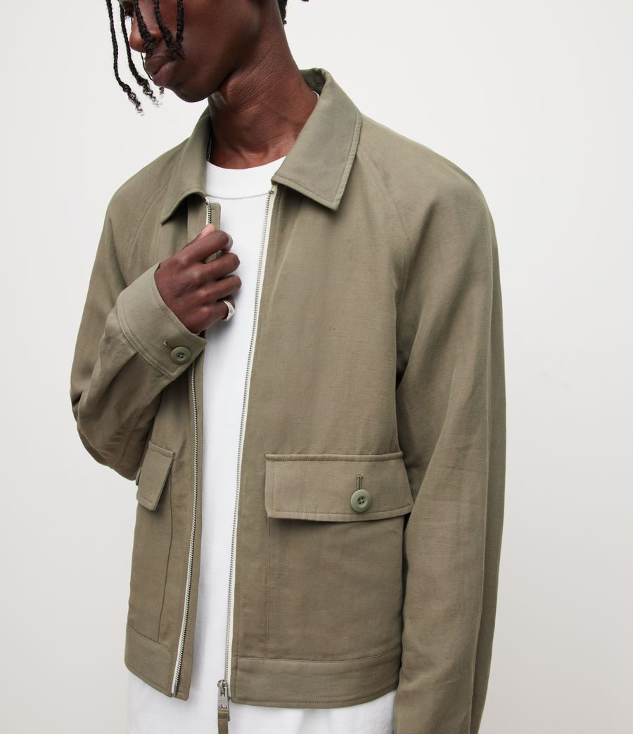 Men's Blane Linen Blend Jacket (ash_khaki_brown) - Image 2