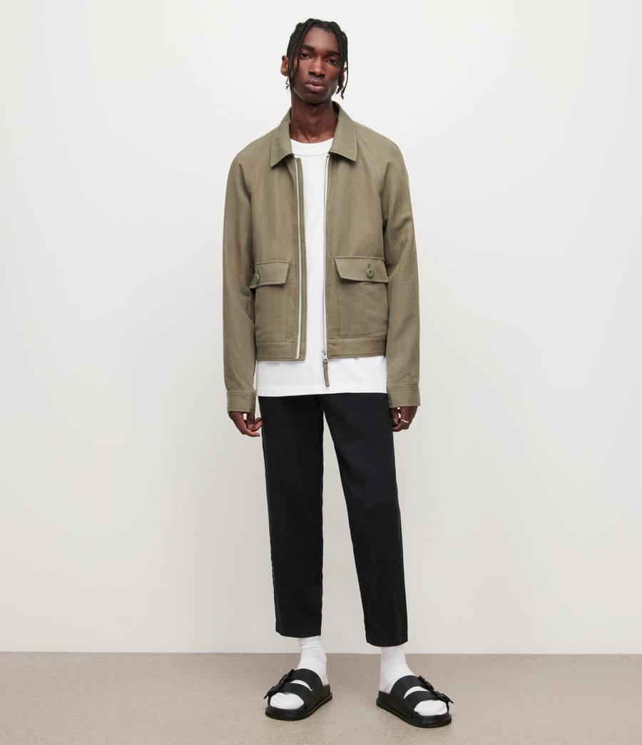 Men's Blane Linen Blend Jacket (ash_khaki_brown) - Image 3