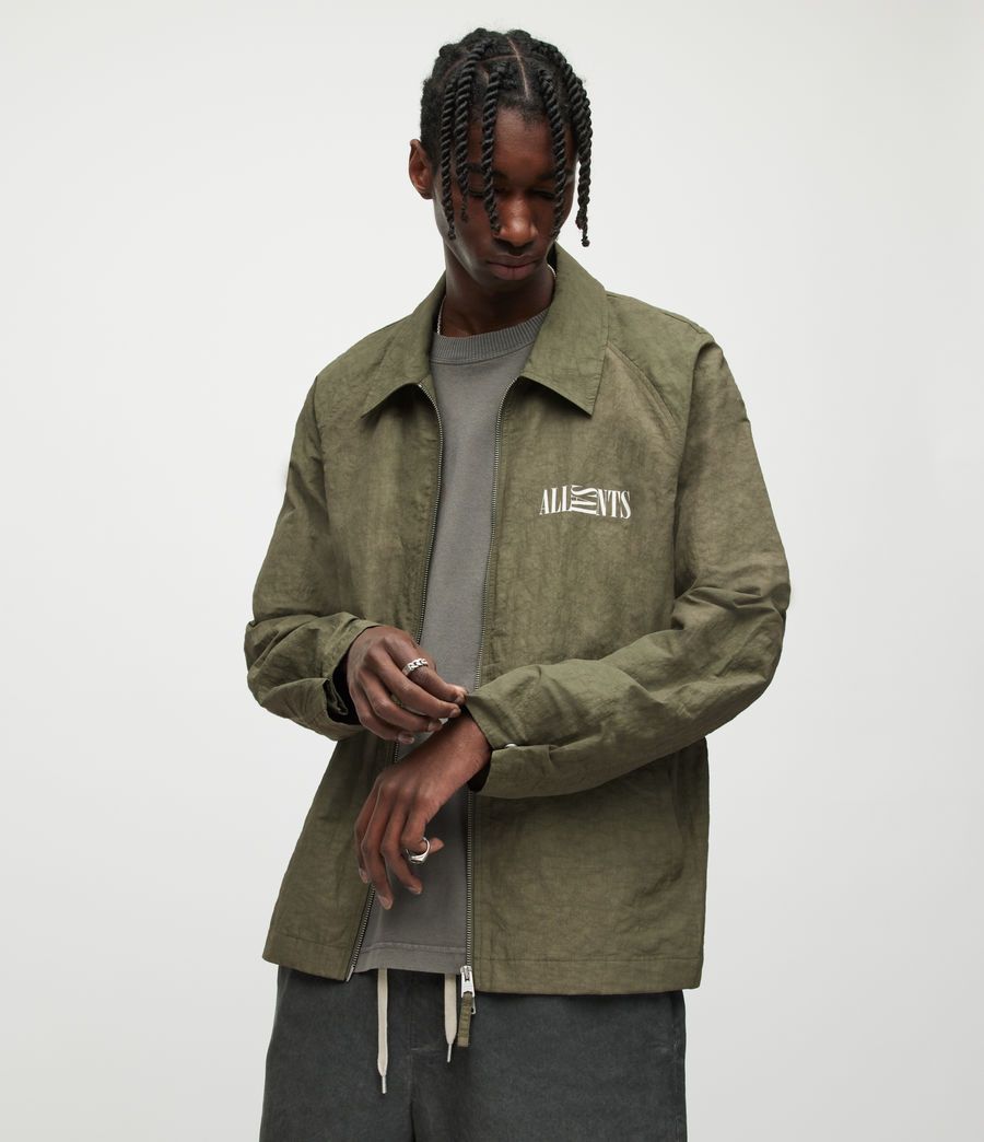 Men's Breaker Linen Blend Jacket (khaki_green) - Image 4