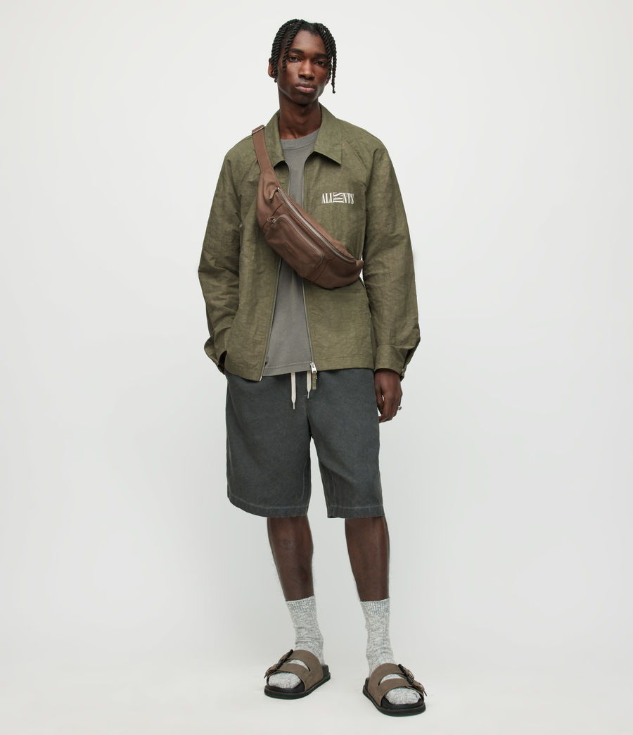 Men's Breaker Linen Blend Jacket (khaki_green) - Image 6