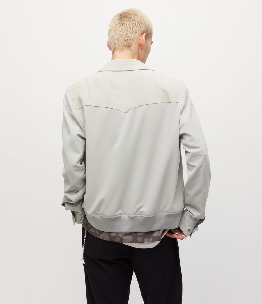 Men's Niels Suede Panelled Jacket (powder_grey) - Image 6