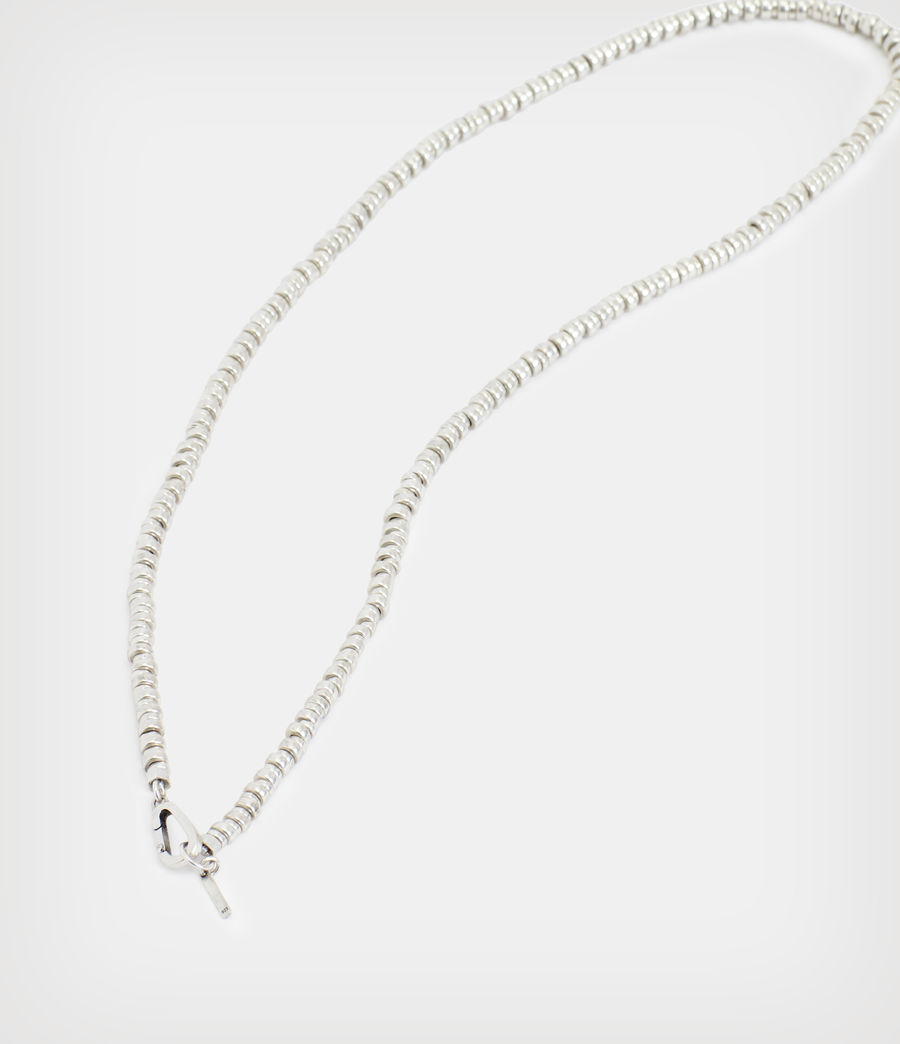 Mens Colwyn Sterling Silver Bead Necklace (warm_silver) - Image 5