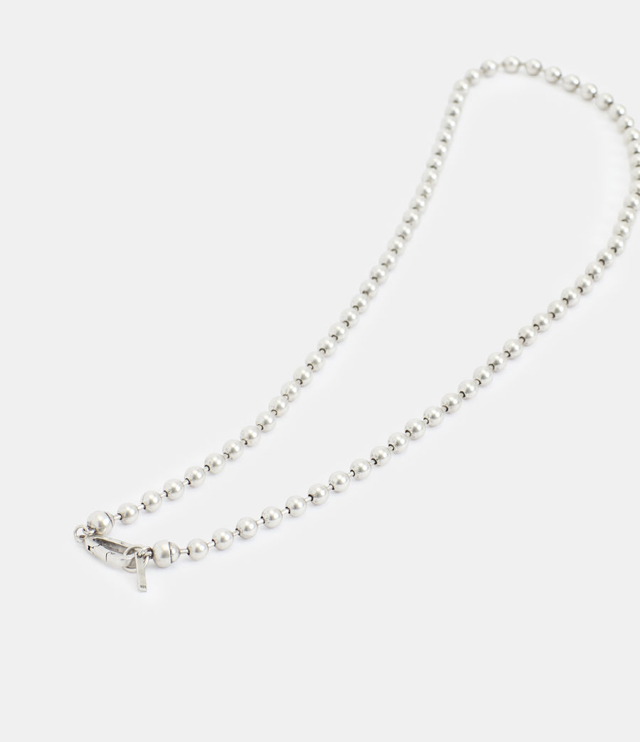 Mens Kenn Sterling Silver Beadshot Necklace (warm_silver) - Image 4