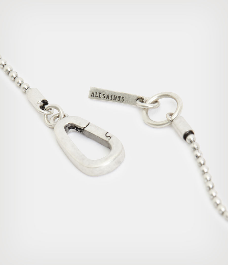 ALLSAINTS UK: Mens Shark Tooth Sterling Silver Pendant Necklace  (warm_silver)