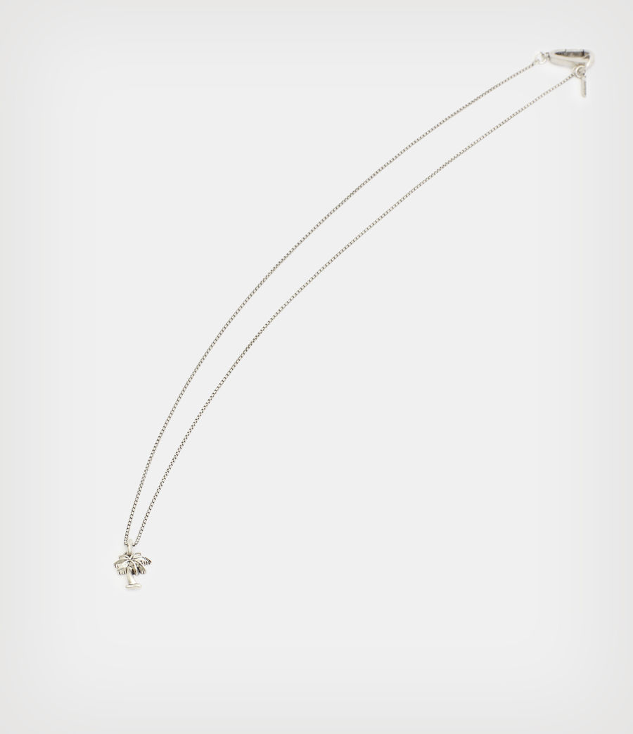 Herren Palmen Anhänger Halskette (warm_silver) - Image 4