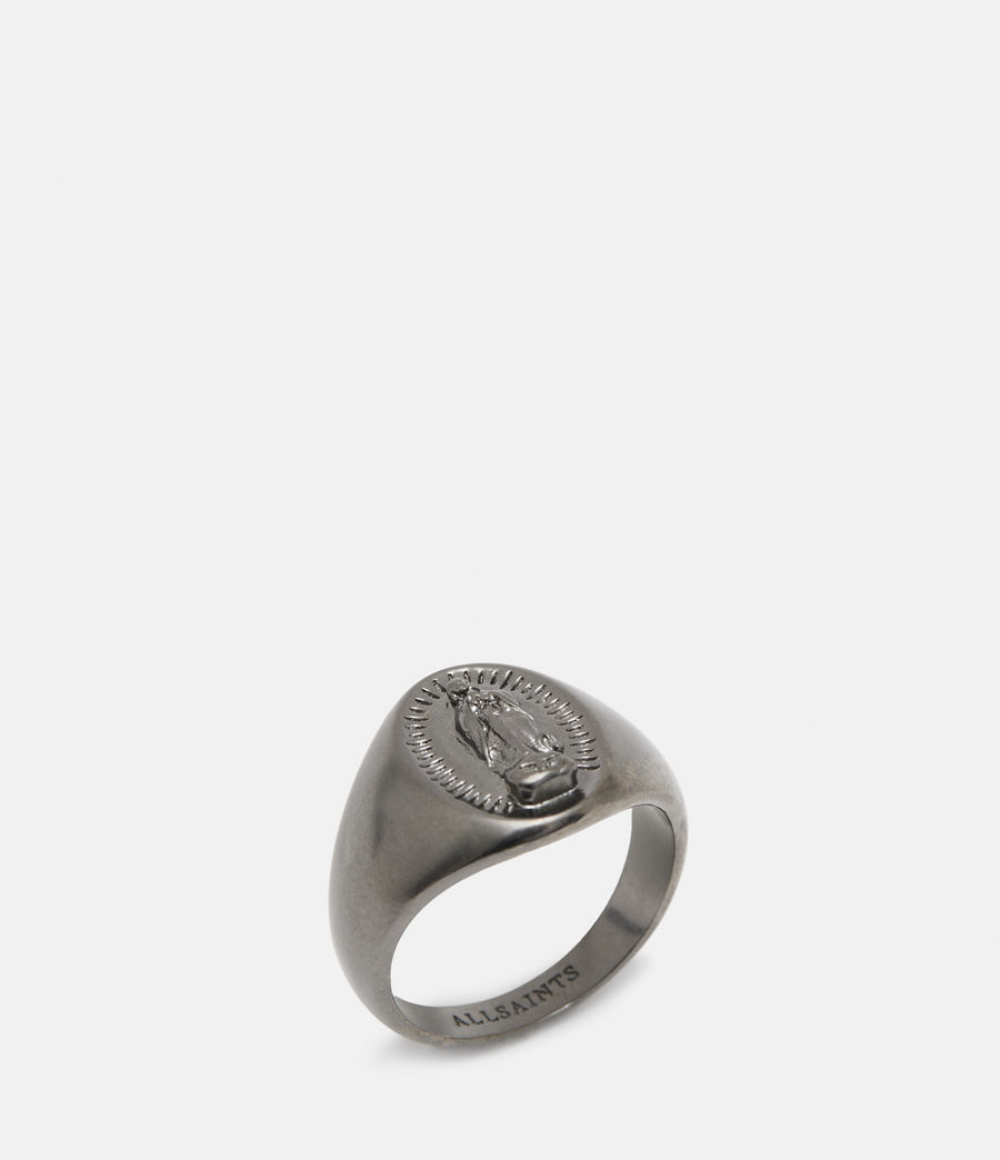 Mens Saint Hematite Sterling Silver Ring (dark_hem) - Image 3