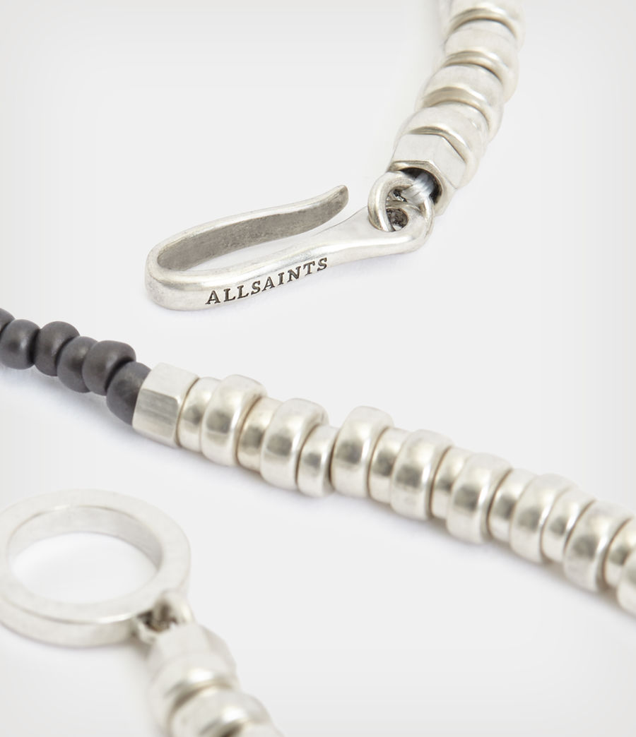 Men's Brooks Sterling Silver Bead Bracelet (warm_silver) - Image 3