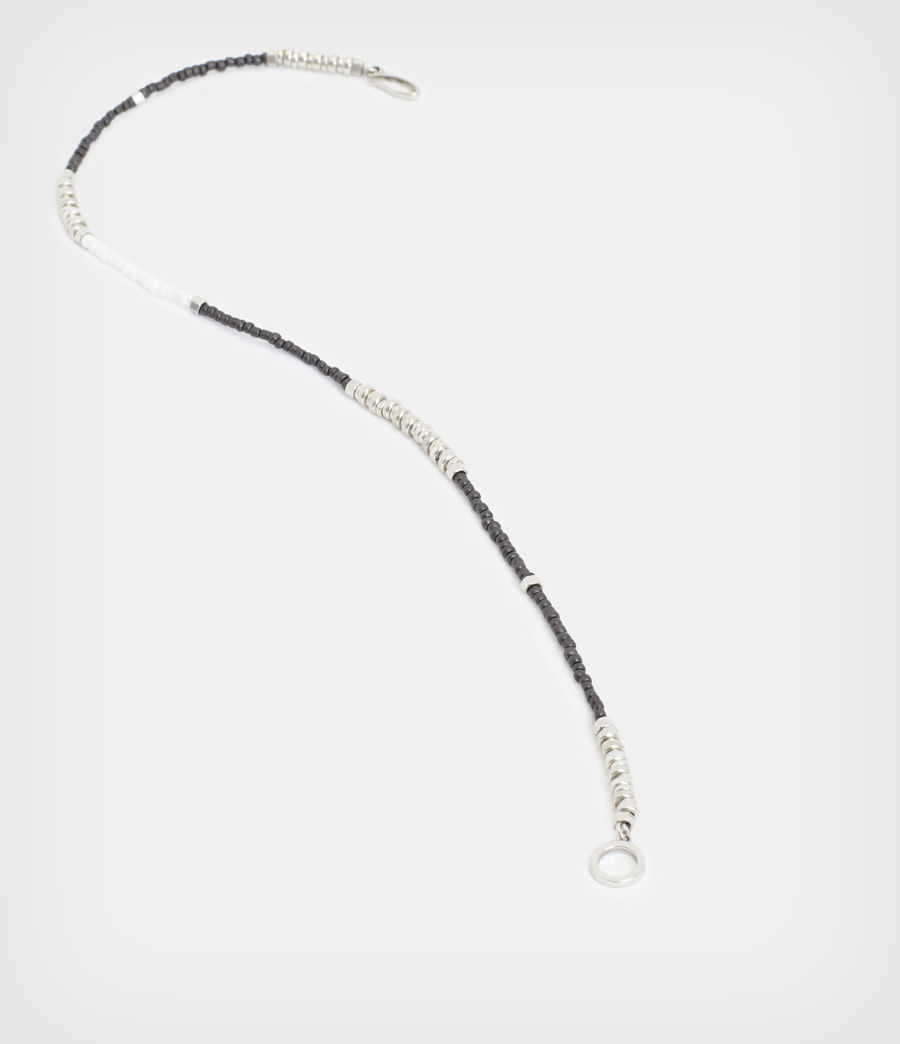 Men's Brooks Sterling Silver Bead Bracelet (warm_silver) - Image 4