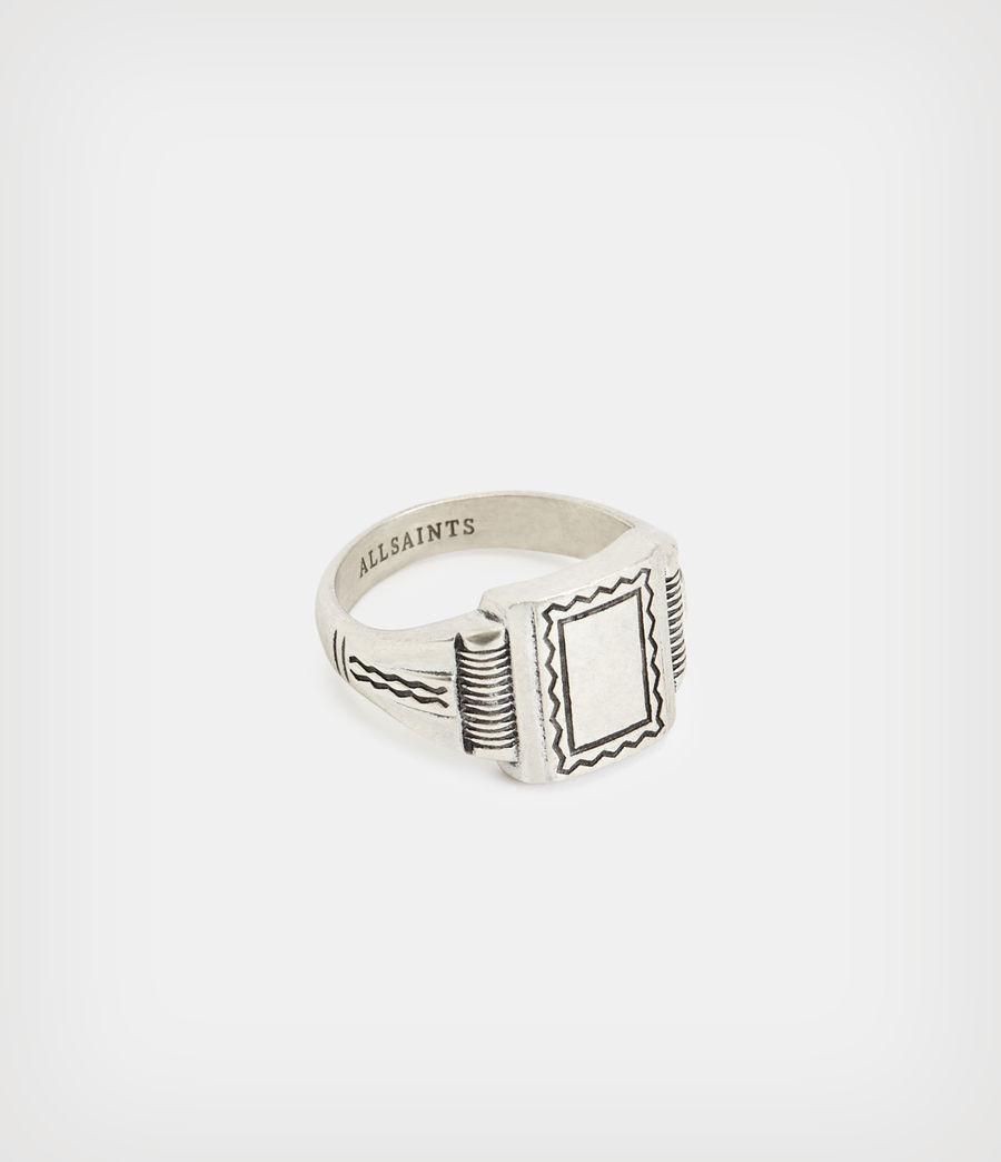 Men's Seton Sterling Silver Engraved Ring (warm_silver) - Image 1