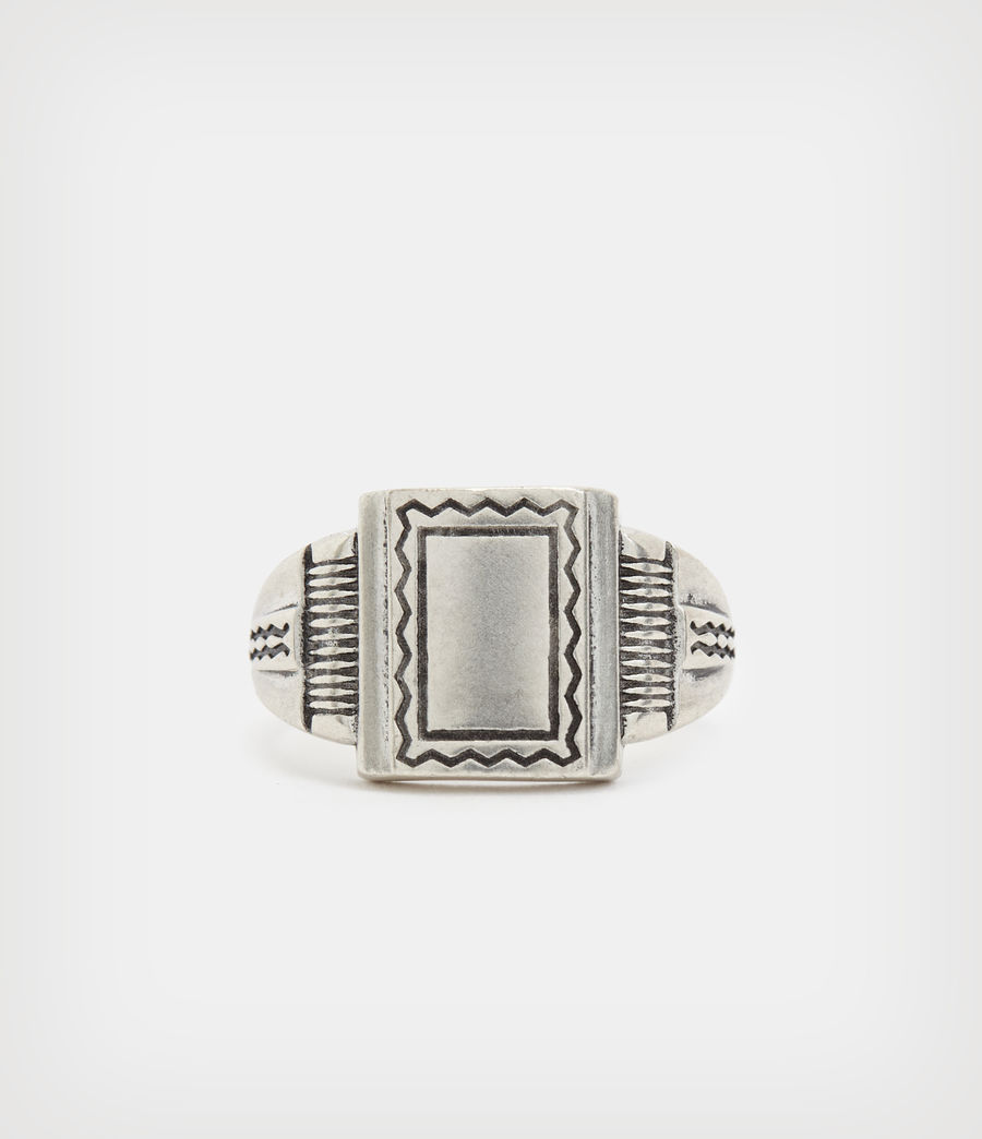 Men's Seton Sterling Silver Engraved Ring (warm_silver) - Image 4