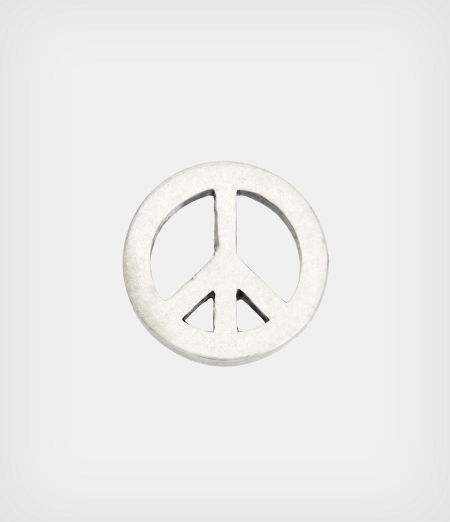 Mens Peace Sterling Silver Pin (warm_silver) - Image 3
