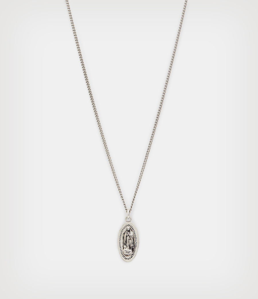 Mens Saint Sterling Silver Necklace (warm_silver) - Image 3