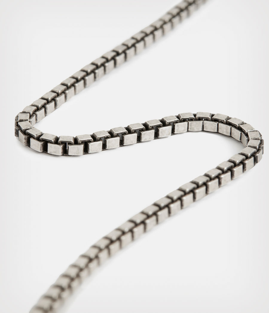 Mens Roan Sterling Silver Box Chain Necklace (warm_silver) - Image 3
