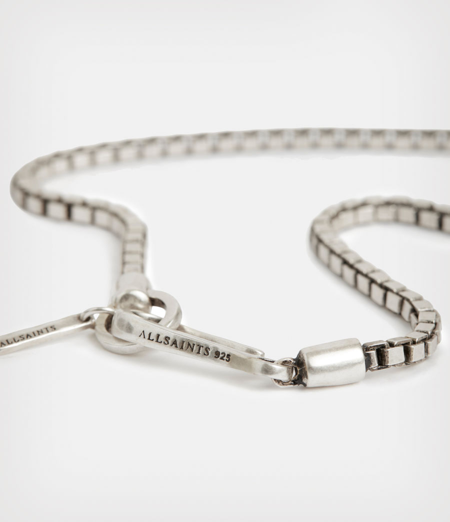 Men's Roan Sterling Silver Box Chain Necklace (warm_silver) - Image 5