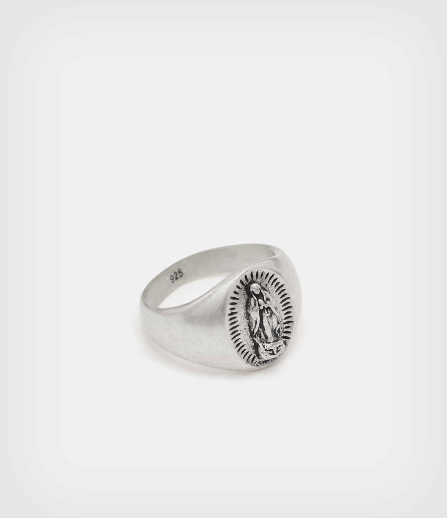 Men's Saint Sterling Silver Ring (warm_silver) - Image 1
