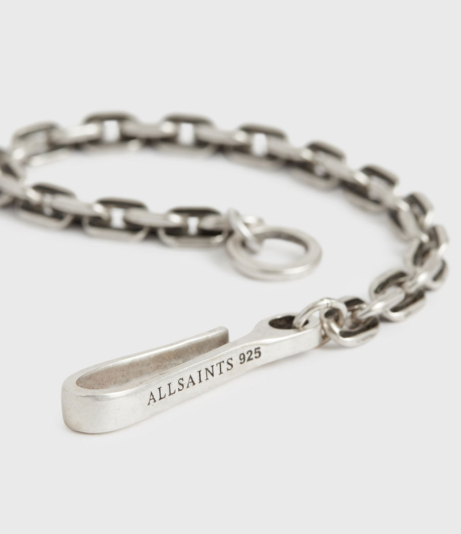 ALLSAINTS UK: Mens Flex Sterling Silver Bracelet (warm_silver)