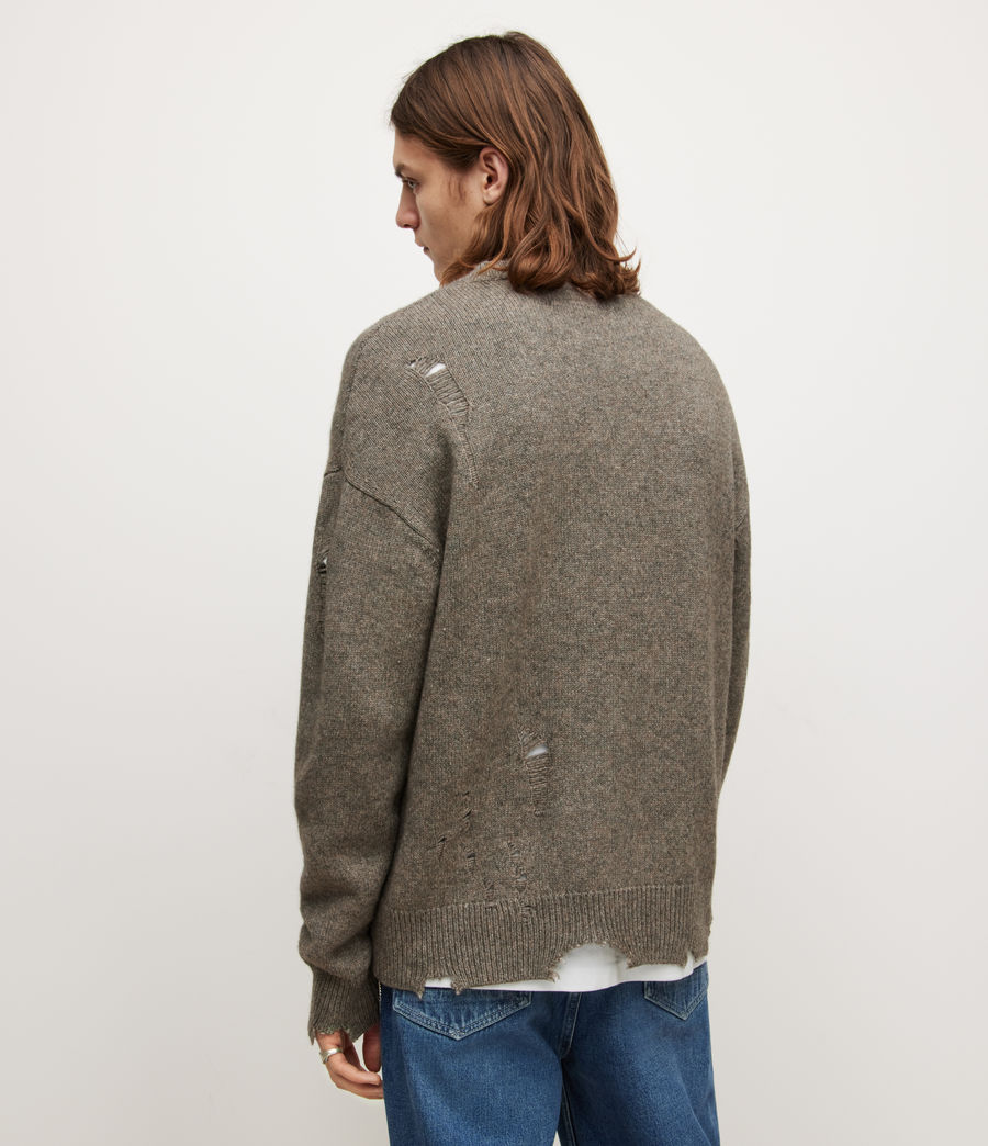 Mens Vicious Crew Wool Sweater (fawn_brown_marl) - Image 6