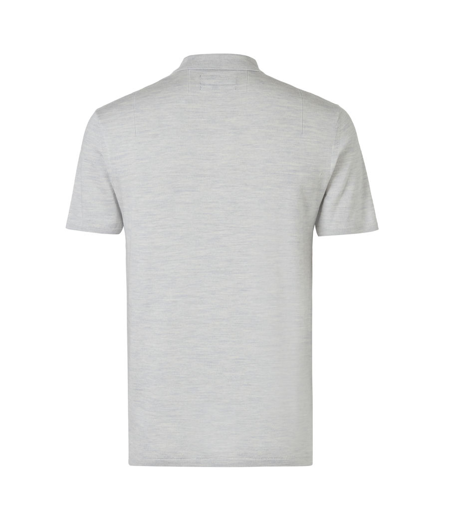 Mens Mode Merino Short Sleeve Polo Shirt (light_grey_marl) - Image 3