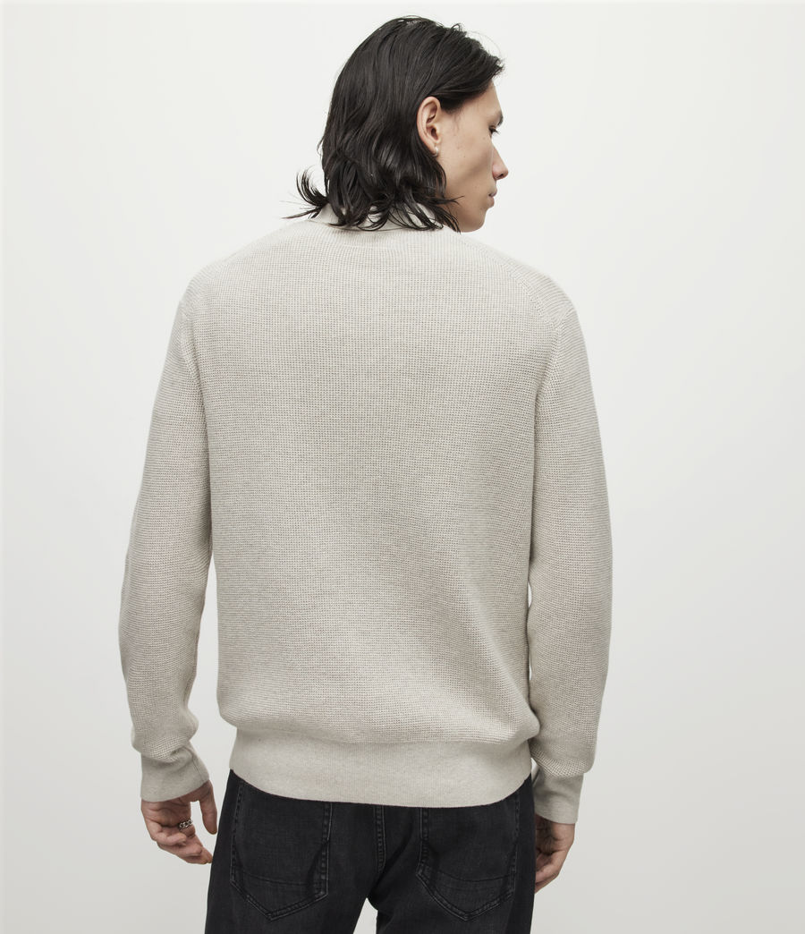Mens Aspen Long Sleeve Polo Sweater (light_grey_marl) - Image 5