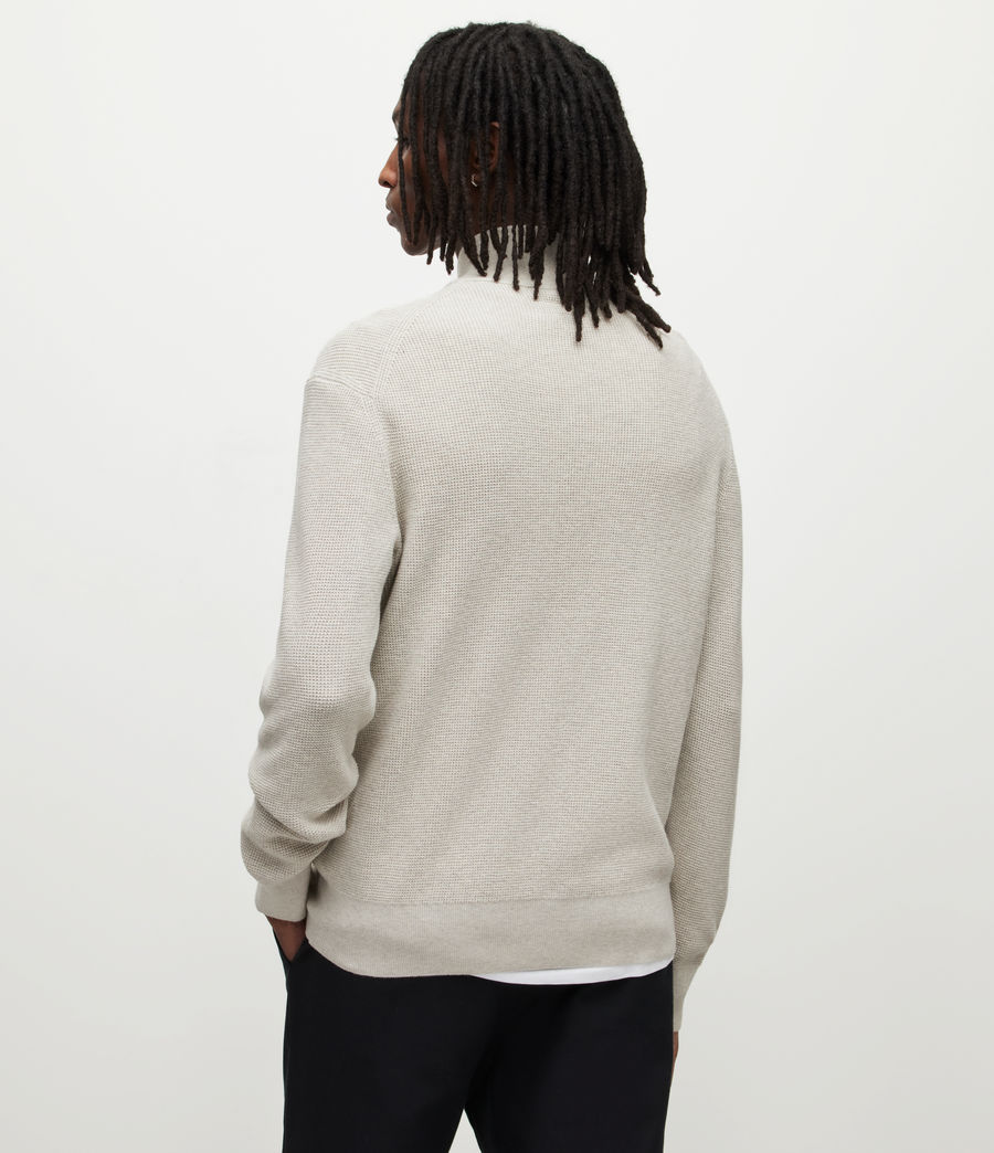 Mens Aspen Zip Funnel Neck Sweater (light_grey_marl) - Image 4
