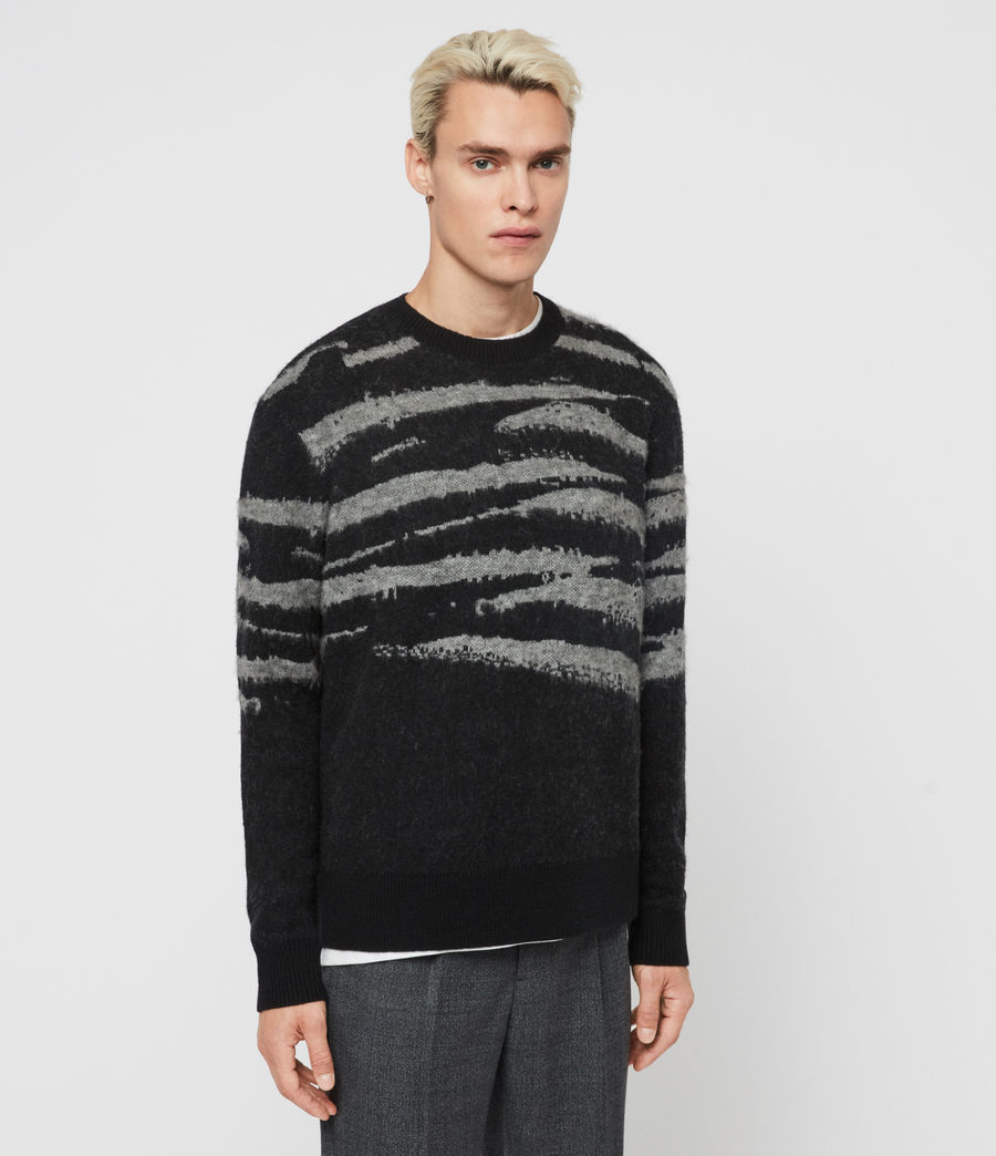 ALLSAINTS UK: Mens Ture Crew Jumper (black_grey_marl)