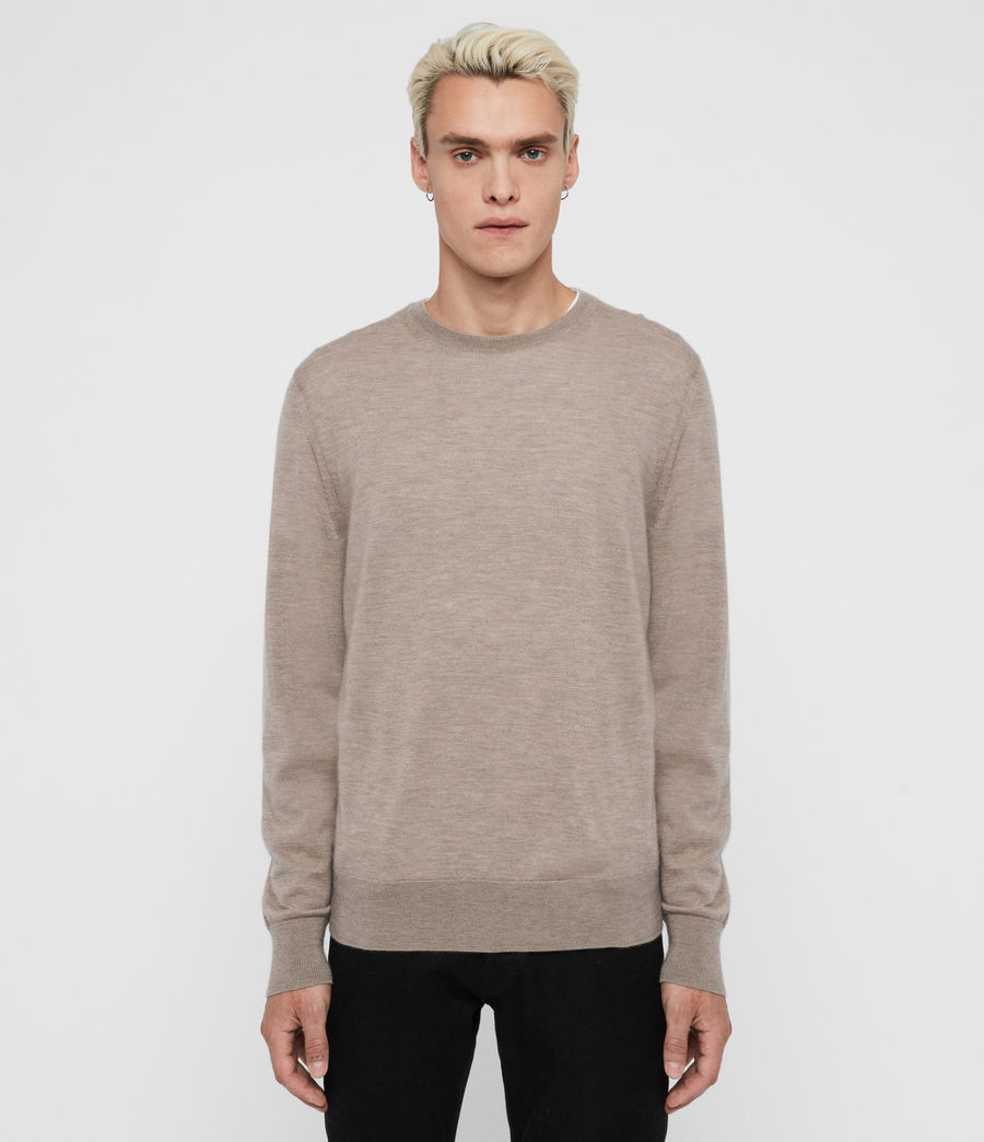 ALLSAINTS UK: Mens Ode Cashmere Crew Jumper (fawn_brown_marl)