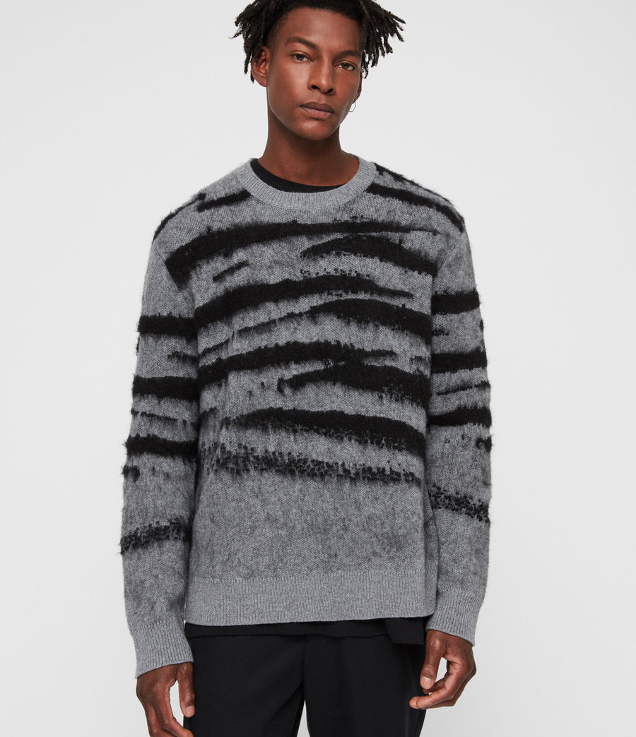 ALLSAINTS UK: Mens Ture Crew Jumper (grey_marl_black)