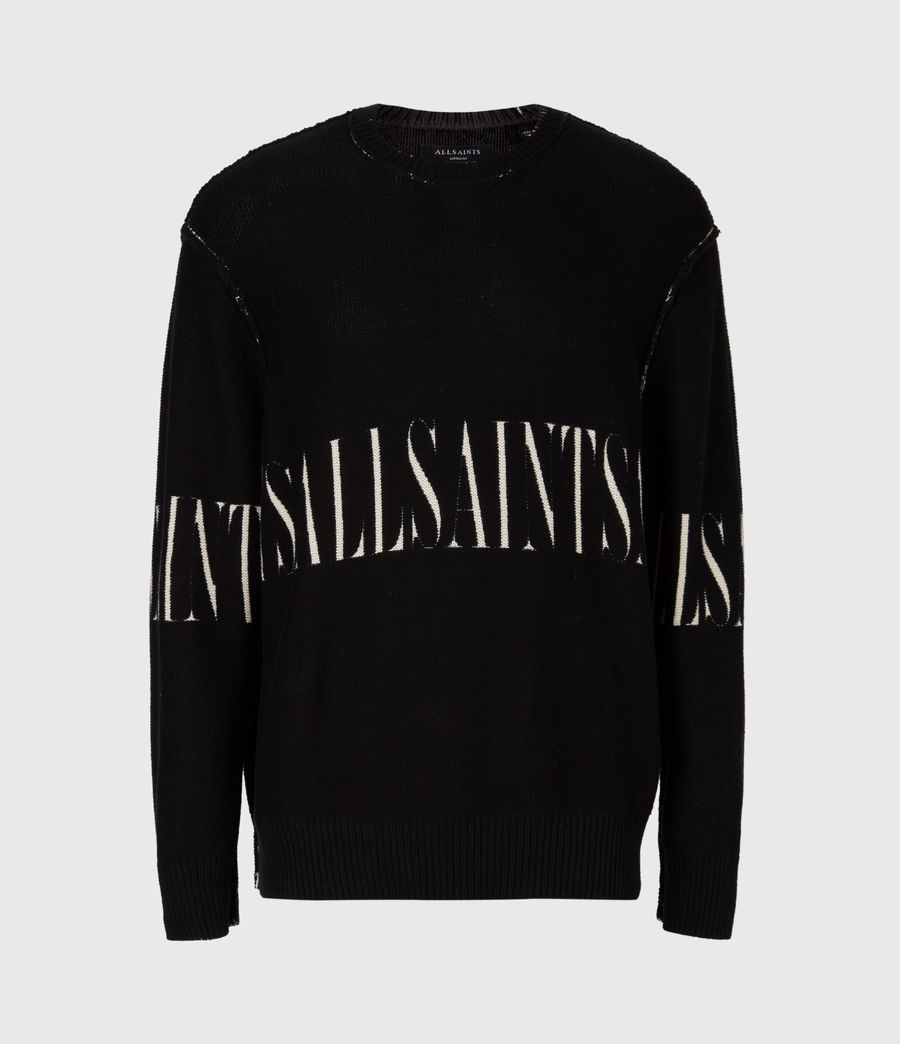 ALLSAINTS US Mens Print Saints Reversible Crew Sweater (black)