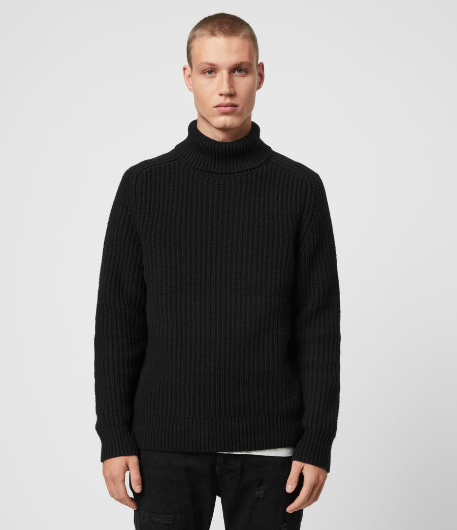 ALLSAINTS UK: Mens Galley Funnel Neck Jumper (black)