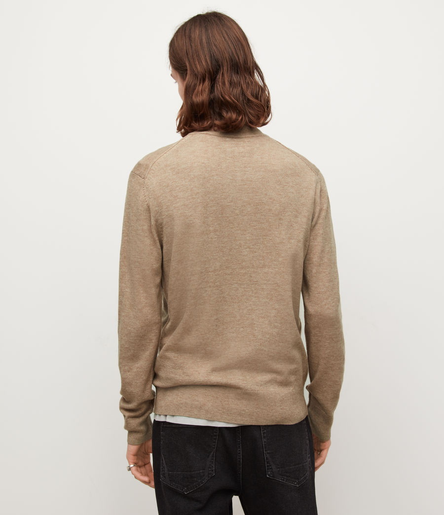 Mens Kilburn Zip Funnel Neck Sweater (rye_brown_marl) - Image 4