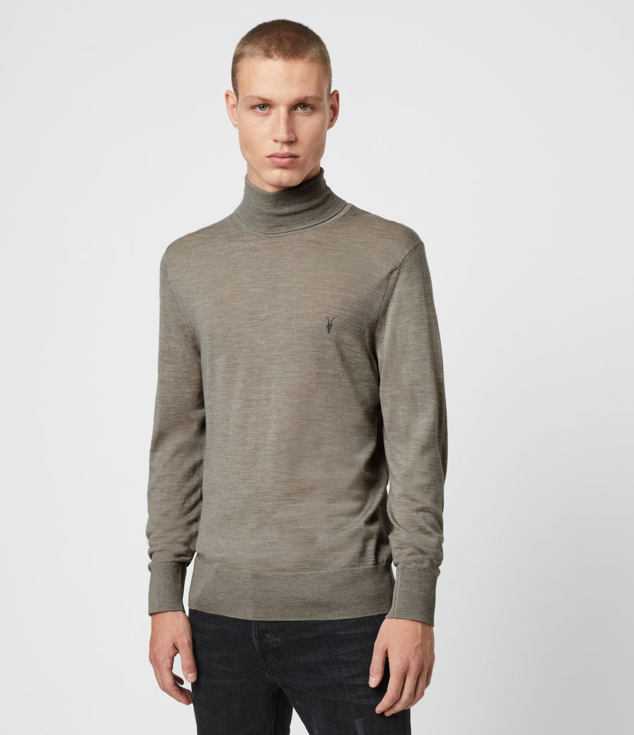 mens red roll neck jumper