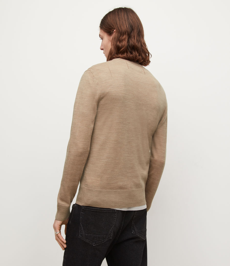 Mens Mode Merino Crew Sweater (rye_brown_marl) - Image 4