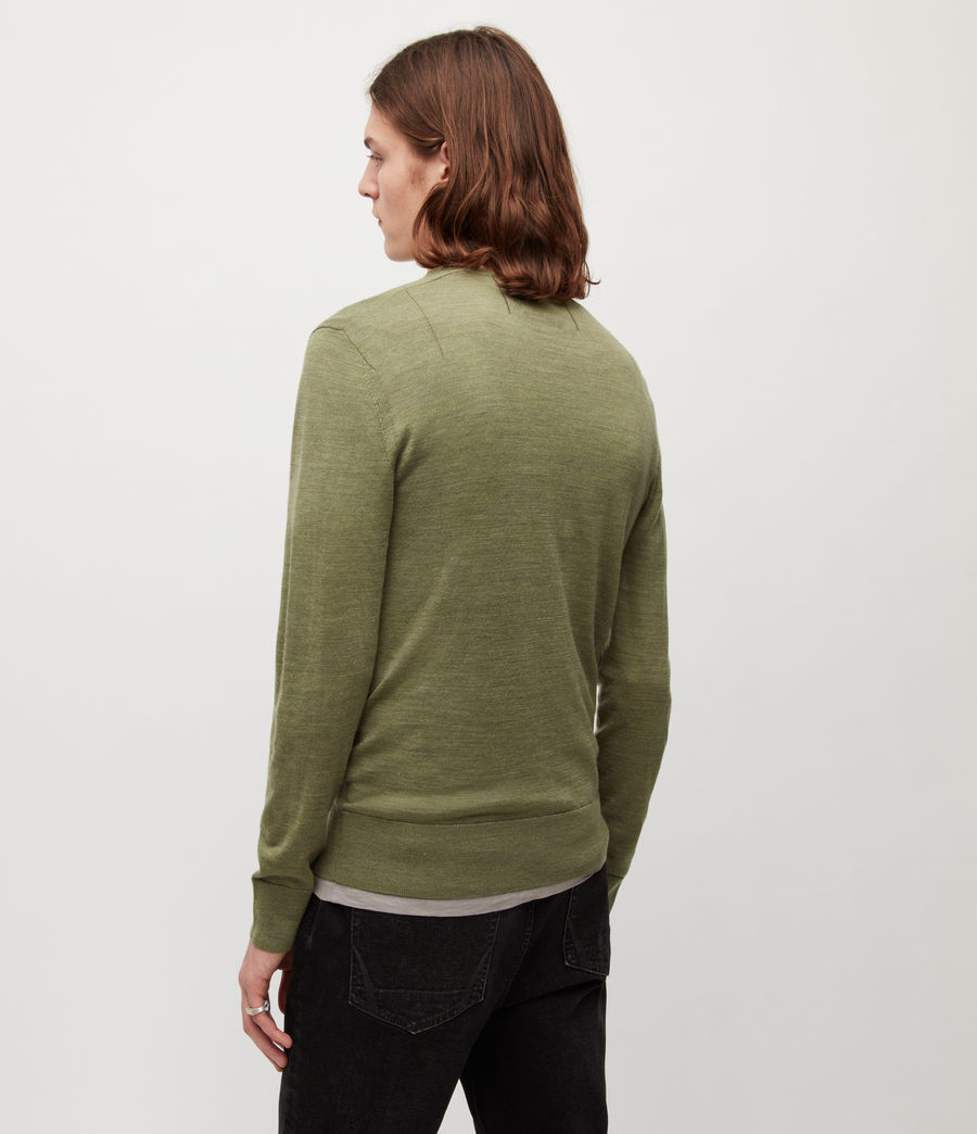Mens Mode Merino Crew Sweater (moss_green_marl) - Image 4