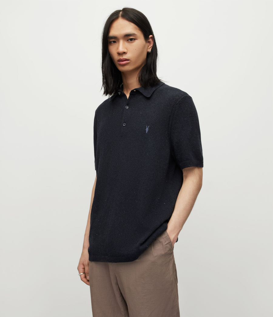 Mens Brice Short Sleeve Polo Shirt (cinder_black_marl) - Image 1