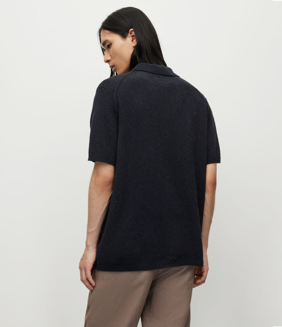 Mens Brice Short Sleeve Polo Shirt (cinder_black_marl) - Image 5