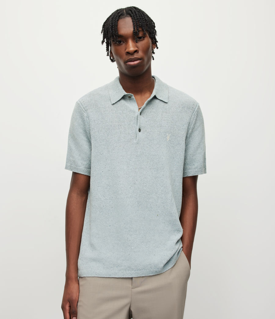 Mens Brice Short Sleeve Polo Shirt (denim_blue_marl) - Image 1