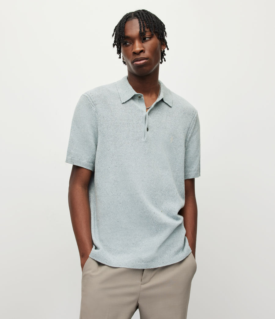 Mens Brice Short Sleeve Polo Shirt (denim_blue_marl) - Image 5