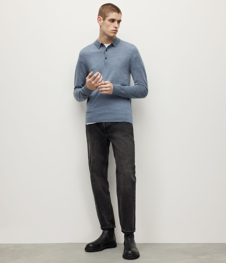 Mens Mode Merino Polo Sweatshirt (como_blue_marl) - Image 3