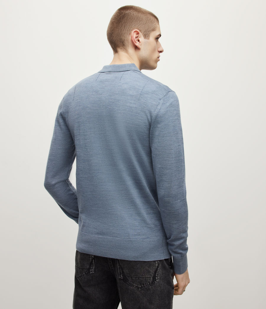 Mens Mode Merino Polo Sweatshirt (como_blue_marl) - Image 5