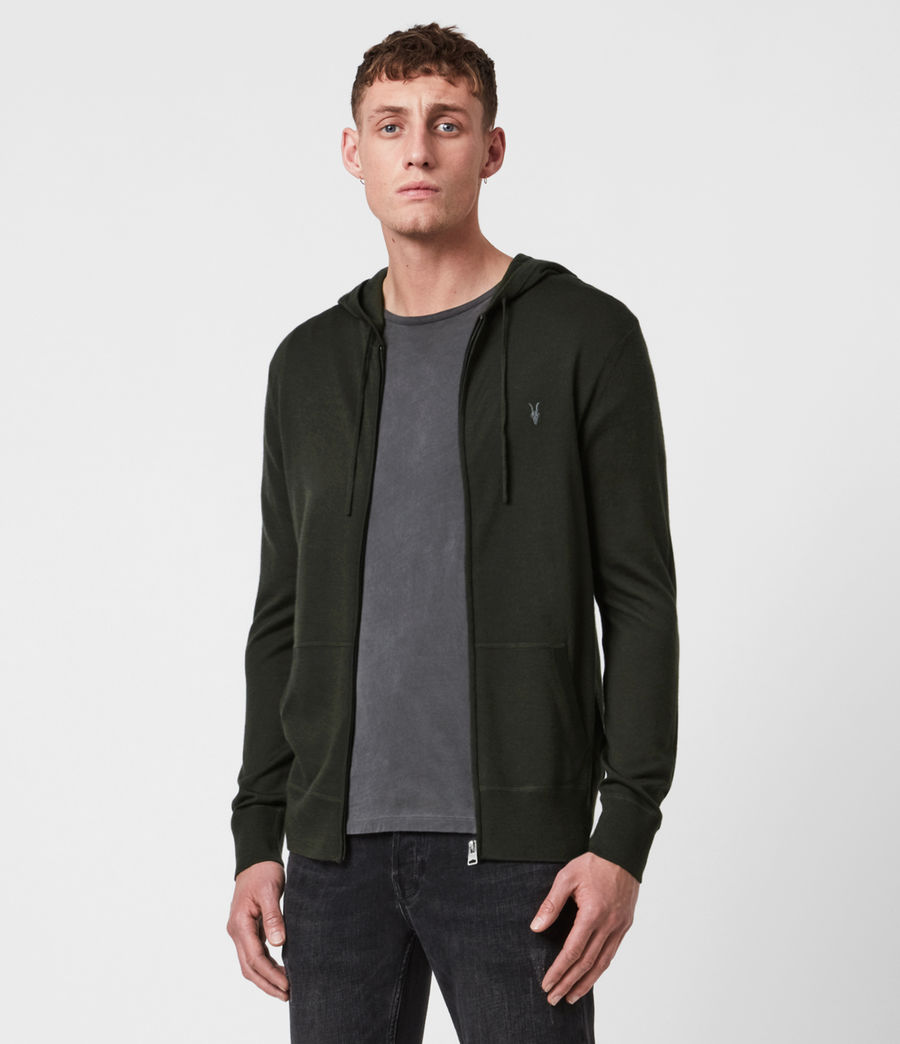 merino wool full zip hoodie men's