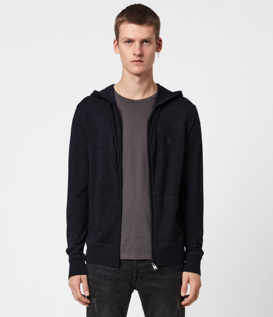 ALLSAINTS UK: Mens Mode Merino Zip Hoodie (grey_marl)