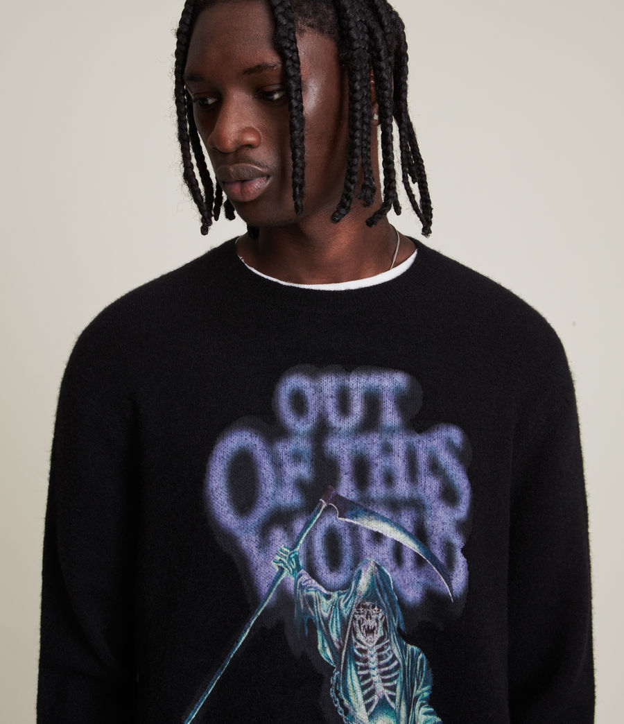 Mens Outsider Crew Sweater (black) - Image 2