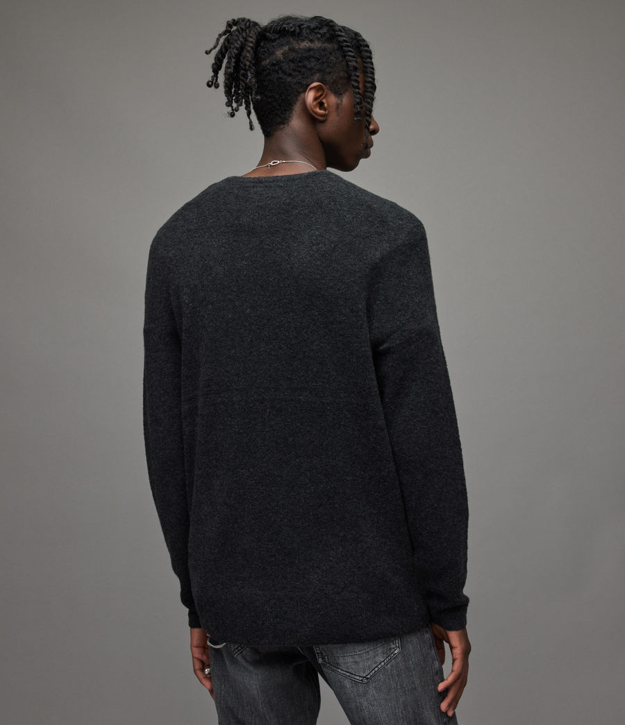 Mens Lobke Knit Crew Sweater (cinder_black_marl) - Image 5