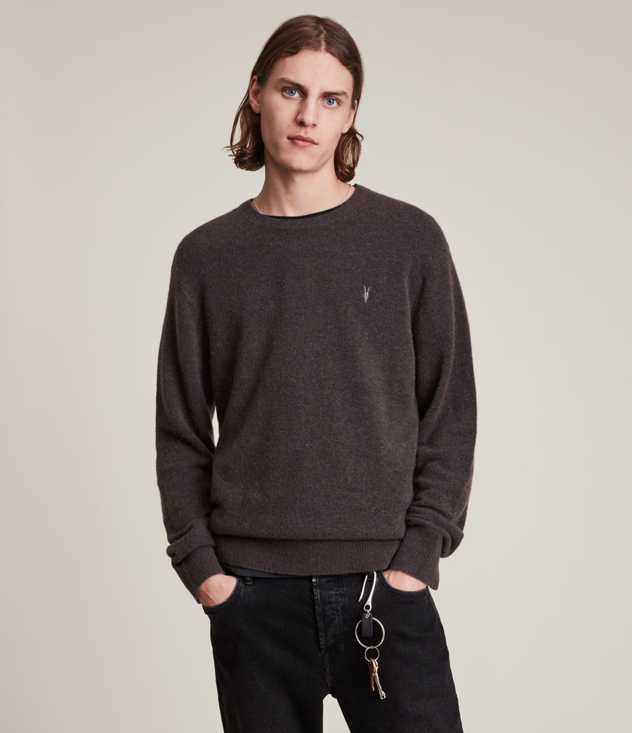 Mens Pierre Crew Sweater (khaki_brown) - Image 1