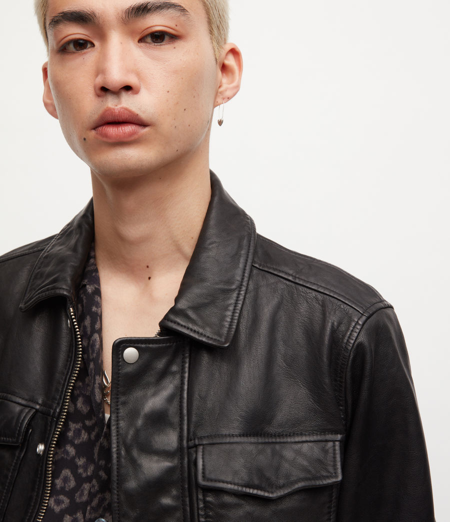 Mens Ukai Leather Jacket (black) - Image 2