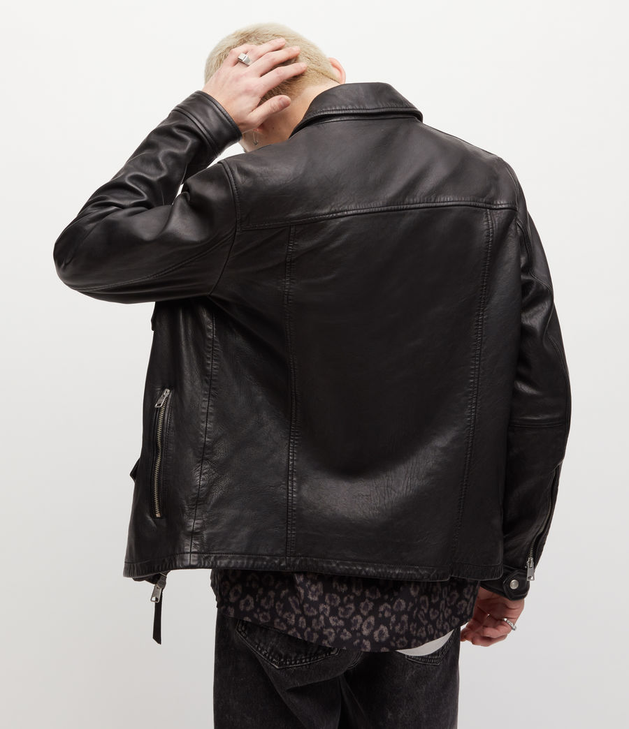 Mens Ukai Leather Jacket (black) - Image 4